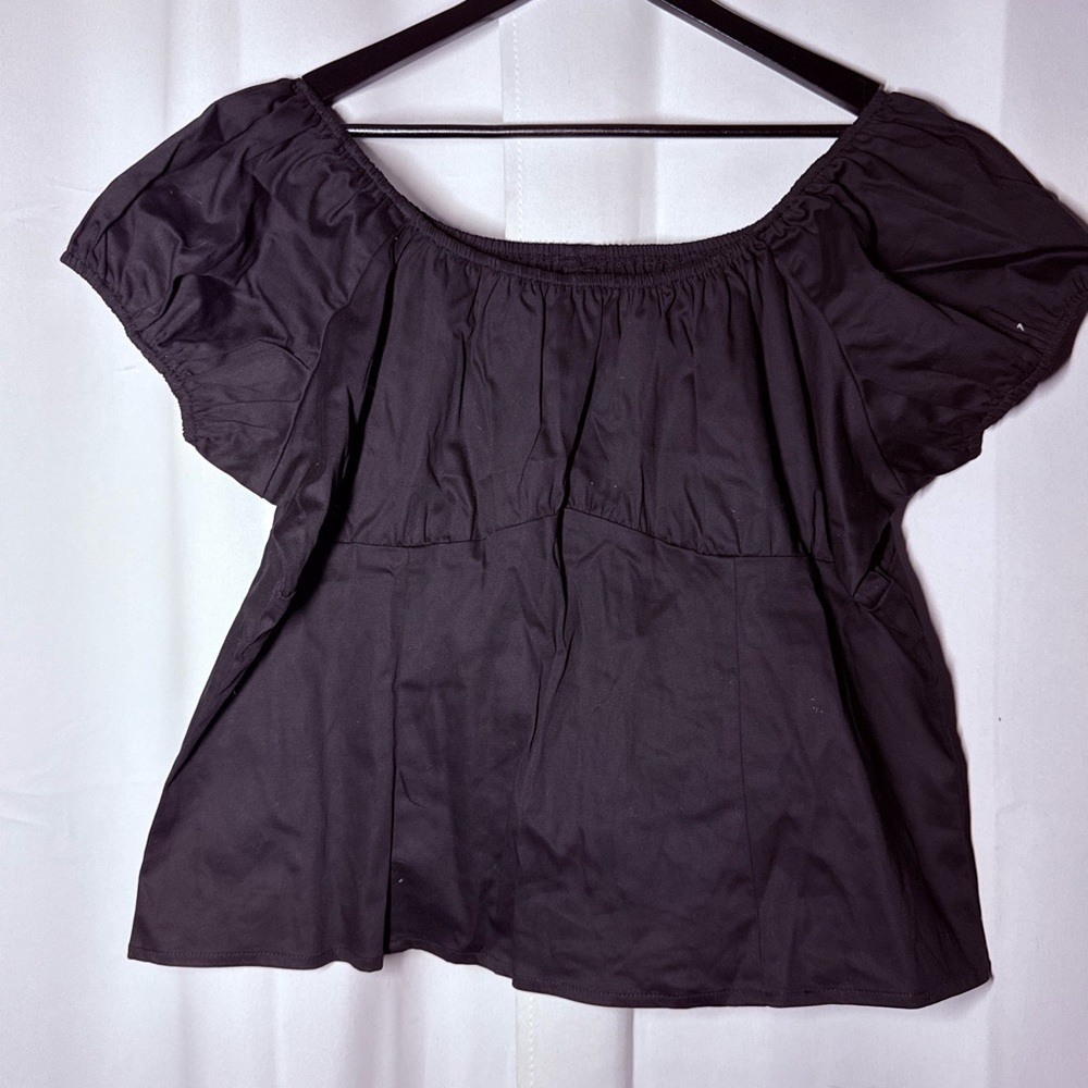 Black Pinup Girl Couture Black Women's Peasant Top